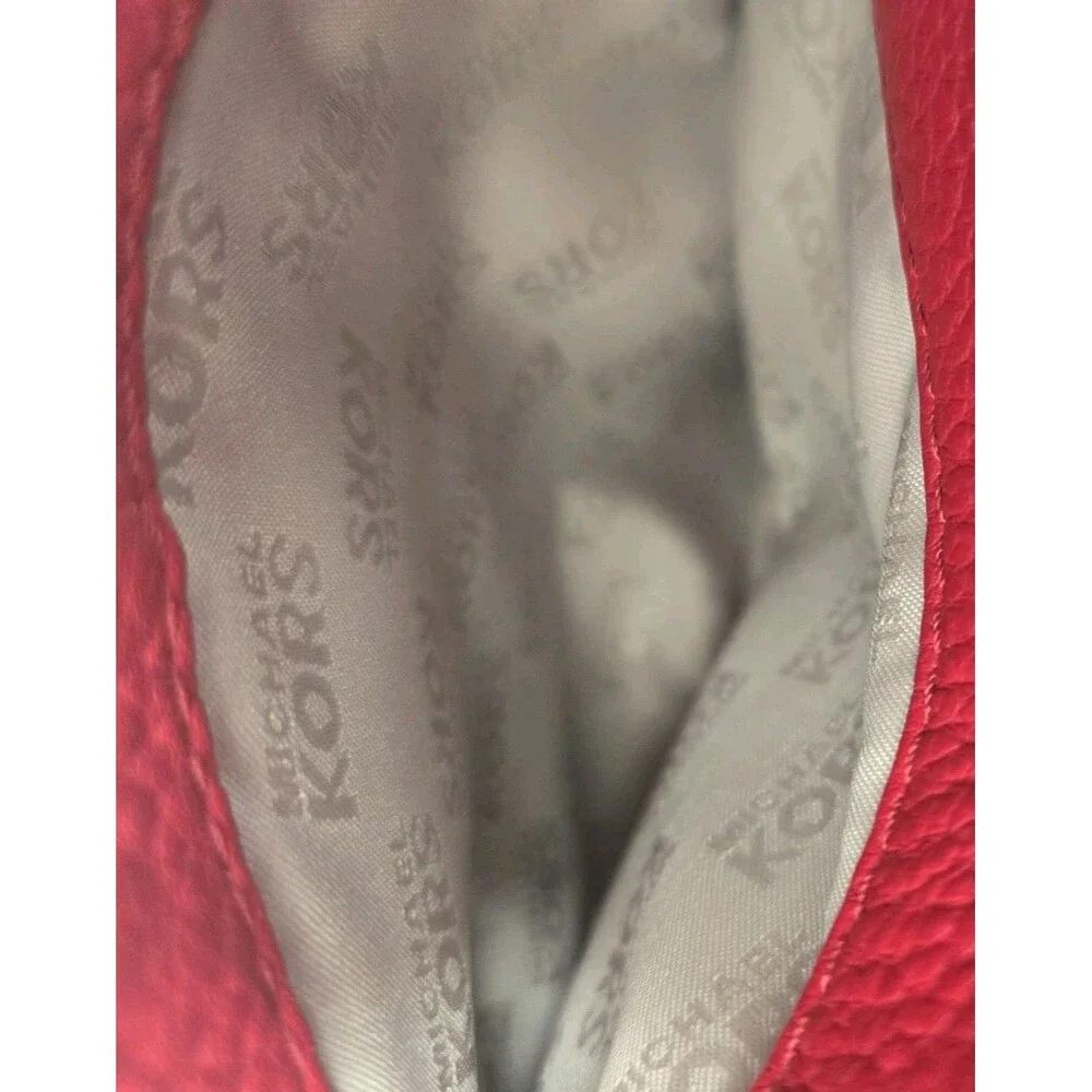 Michael Kors Red Pebbled Leather Hobo Shoulder Bag Gold Hardware 38F3XLYL3L Auth